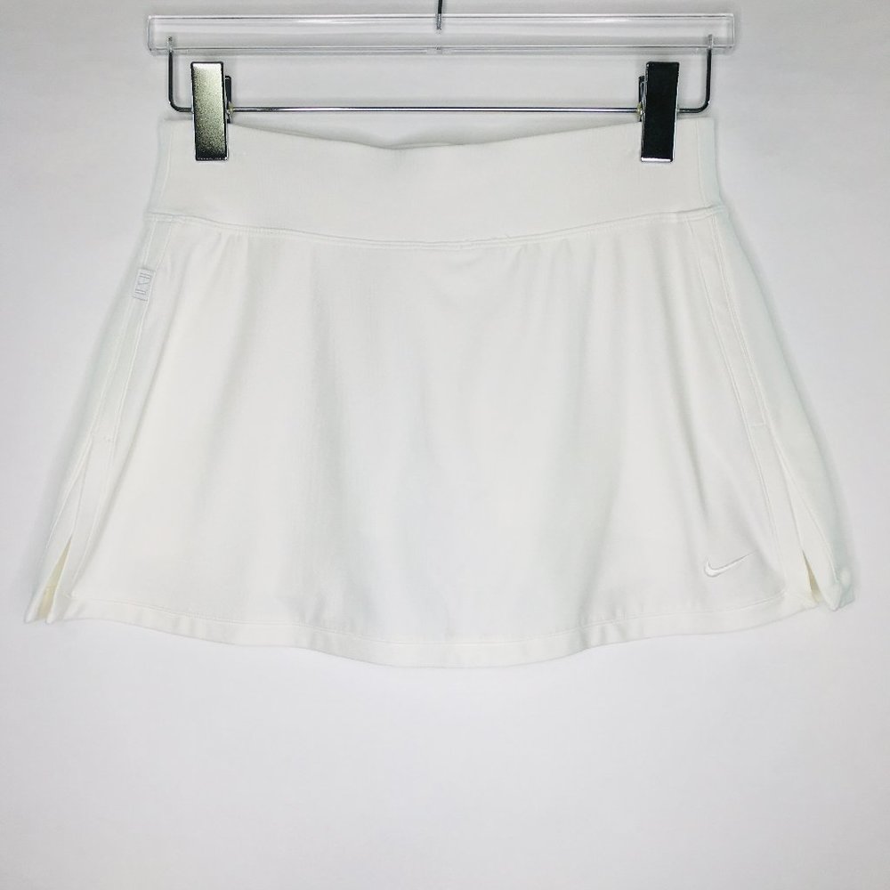 Nike Dri-FIT Skirt Skort 13” Stretch White Golf Tennis Size S (4-6)